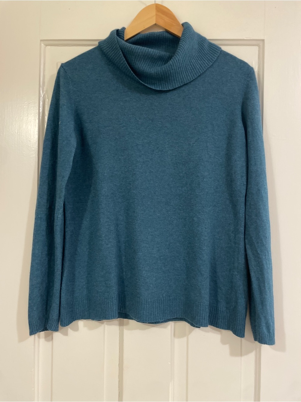 LOFT Teal Cowl Neck Sweater